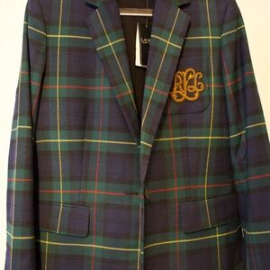 Lauren Ralph Lauren Tartan Plaid Blazer Jacket Size 8